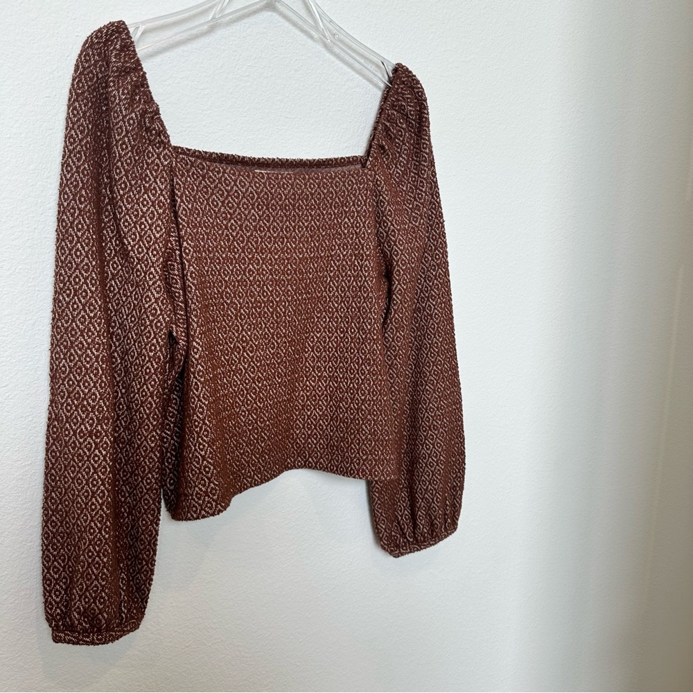 Madewell Brown Patterned Blouse - image 3